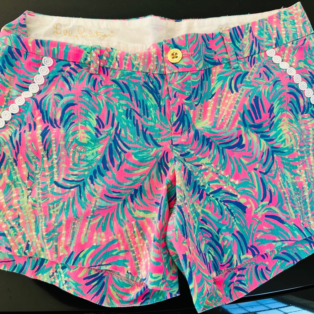 Lilly Pulitzer High Waist Pink and Blue Shorts